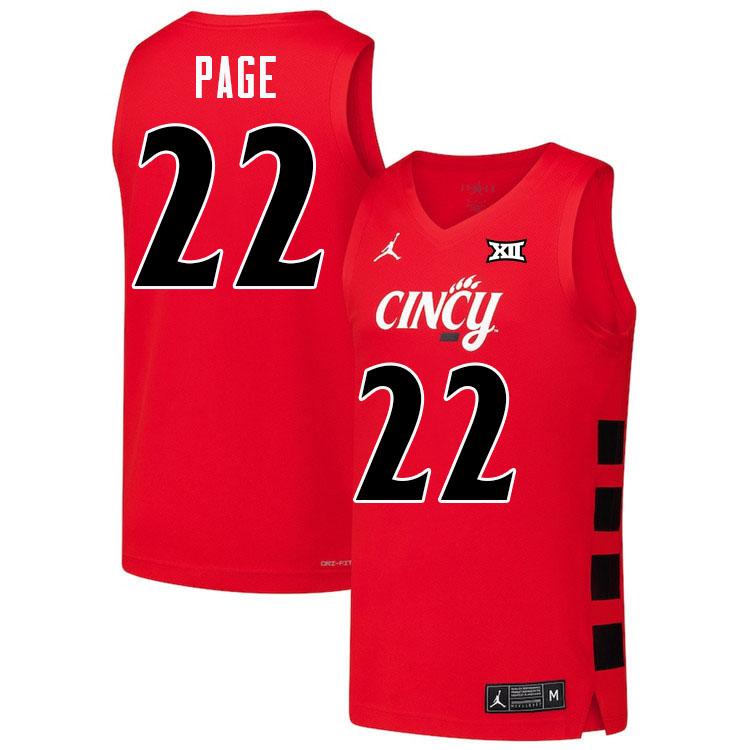 Arrinten Page Cincinnati Jersey,Cincinnati Bearcats #22 Arrinten Page Basketball Jersey Youth-Red